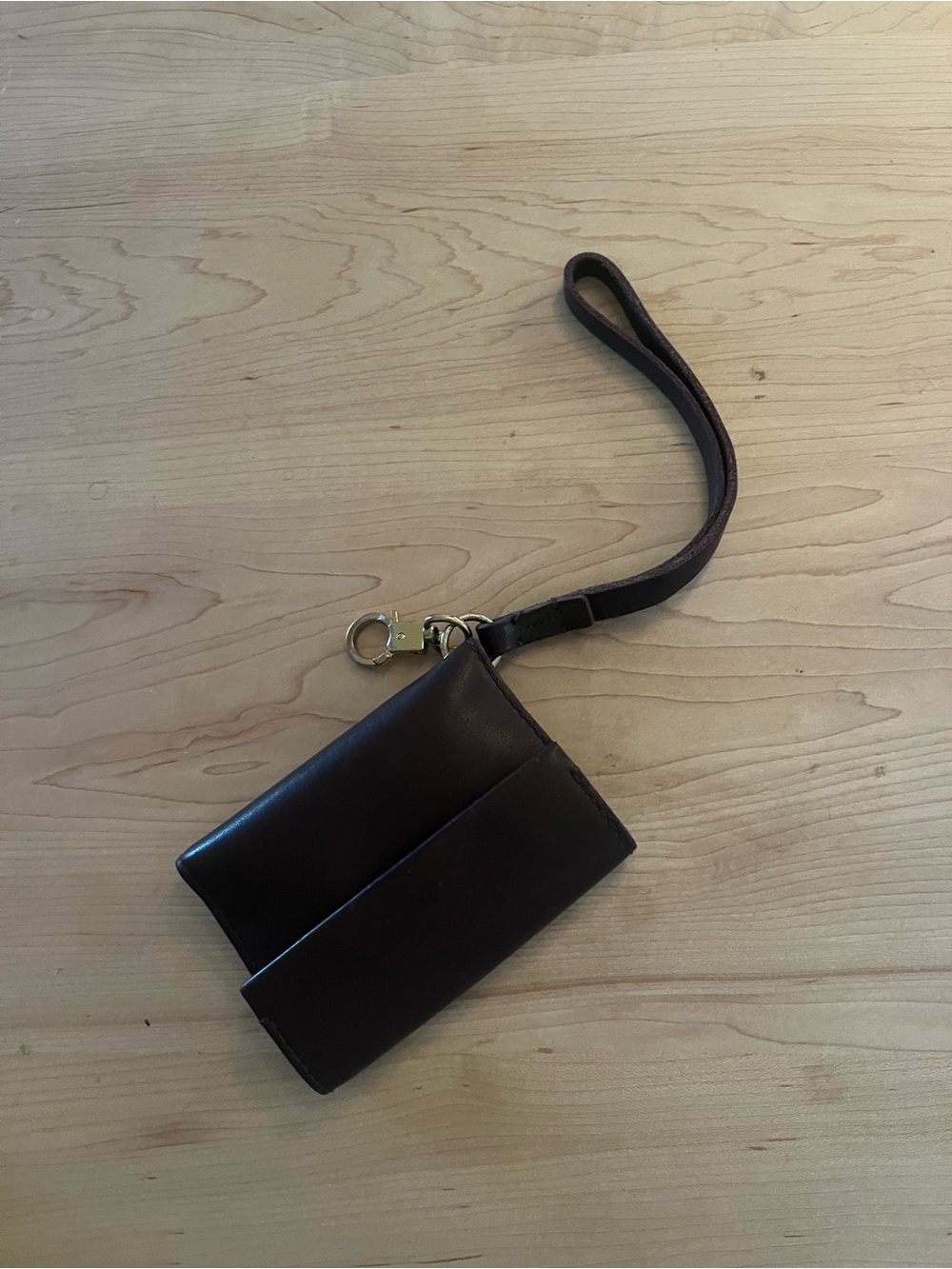 Madewell Dark Brown Leather Wristlet wallet